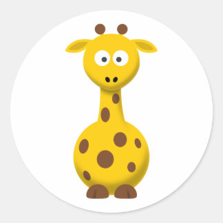 Cartoon Giraffe Classic Round Sticker
