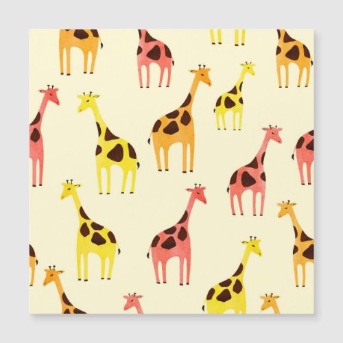 Cartoon Giraffe Colorful Vintage Pattern