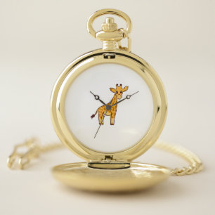 Cartoon Giraffe I Kids I Toddler Giraffe Pocket Watch