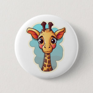 Cartoon giraffe illustration button