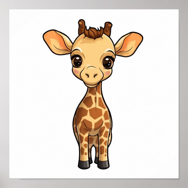 Cartoon giraffe illustration poster (Front)