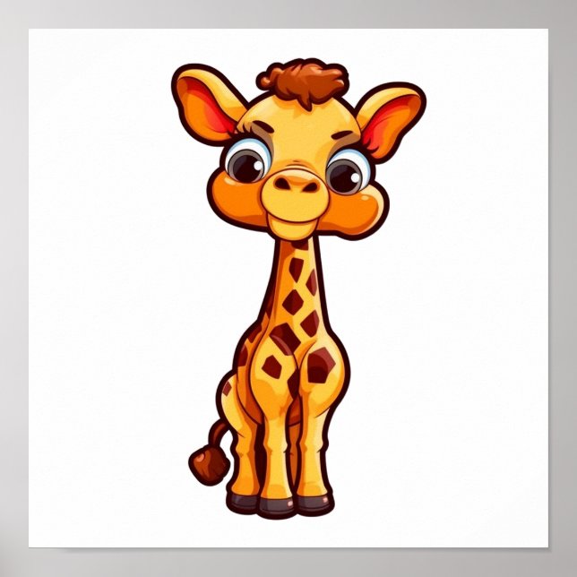 Cartoon giraffe illustration poster (Front)