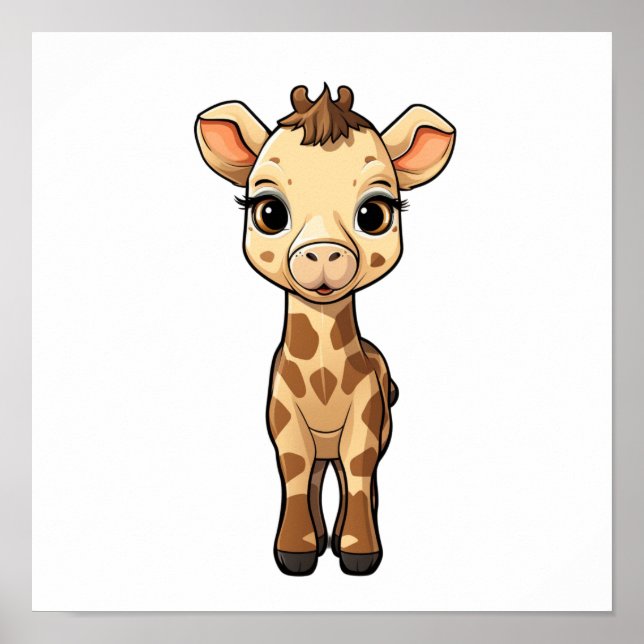 Cartoon giraffe illustration poster (Front)