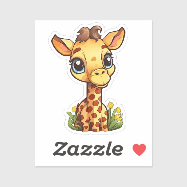Cartoon giraffe illustration sticker (Sheet)