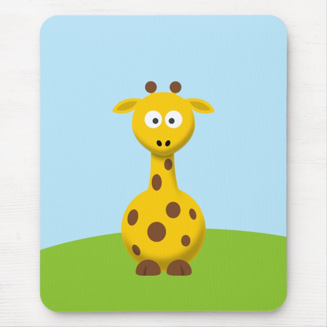 Cartoon Giraffe Mouse Pad (Front)