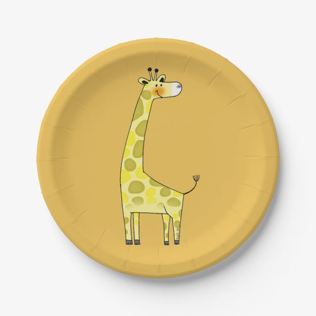 cartoon giraffe paper plates (Front)