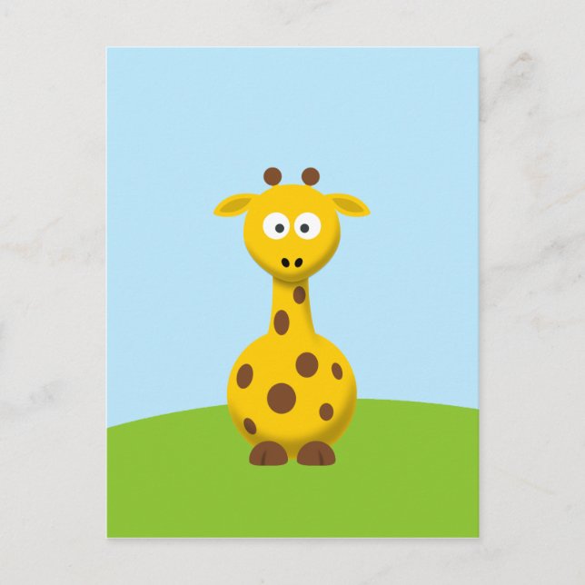 Cartoon Giraffe Postcard (Front)