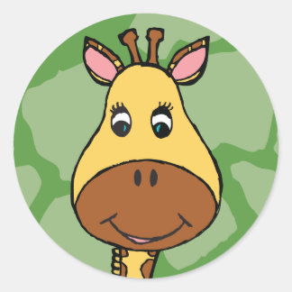 Cartoon Giraffe Stickers - Zoo Animals