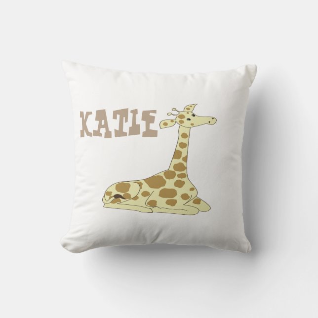 Cartoon Giraffe Throw Pillow (Front)