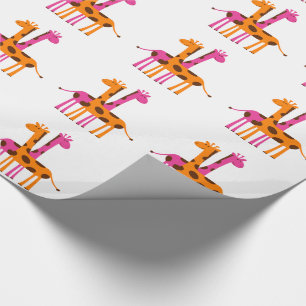 Cartoon Giraffe Wrapping Paper