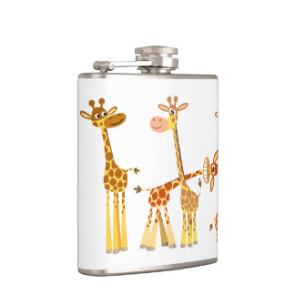 Cartoon Giraffes: The Herd Hip Flask