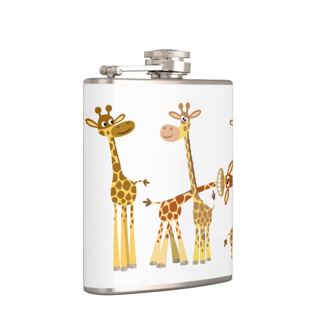 Cartoon Giraffes: The Herd Hip Flask (Right)