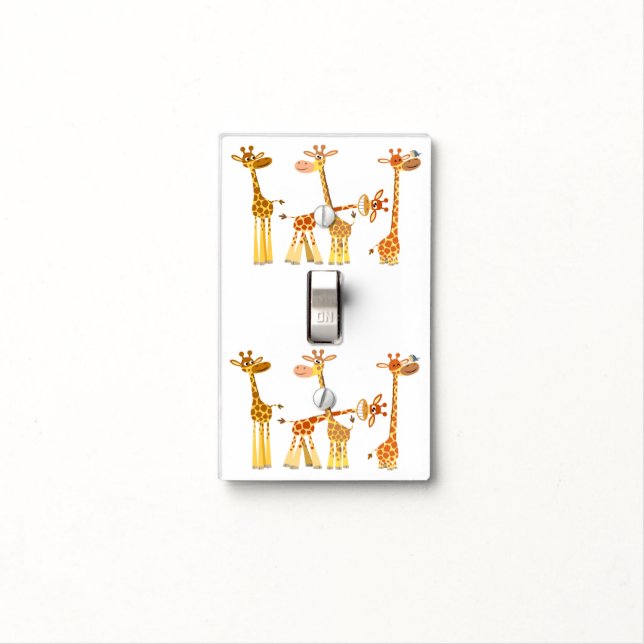 Cartoon Giraffes: The Herd Light Switch Cover (In Situ)