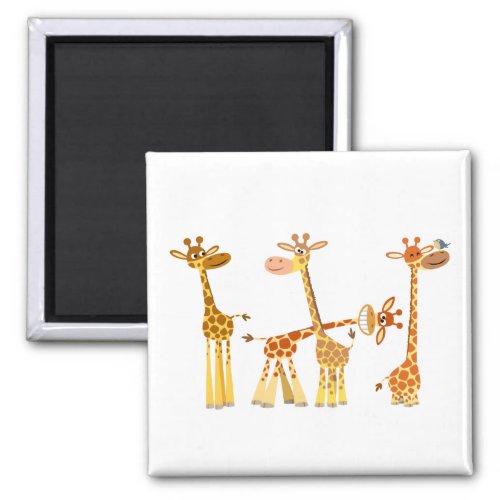 Cartoon Giraffes The Herd Magnet