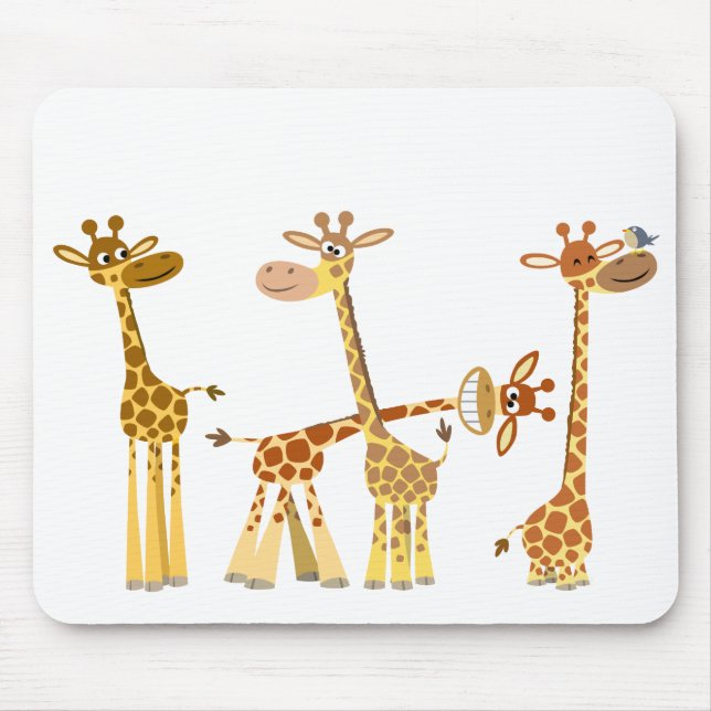 Cartoon Giraffes: The Herd mousepad (Front)