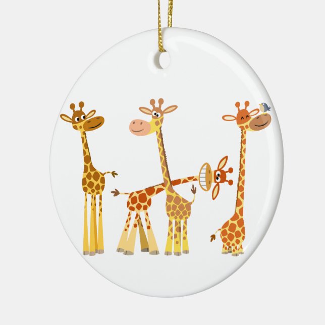 Cartoon Giraffes: The Herd Ornament (Left)