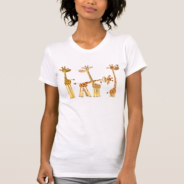 Cartoon Giraffes: The Herd Women T-shirt (Front)