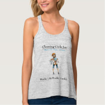 Cartoon Girl Cleaning Service Business T-Shirt Tank Top