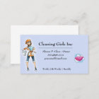 Cartoon Girl House Cleaning Service