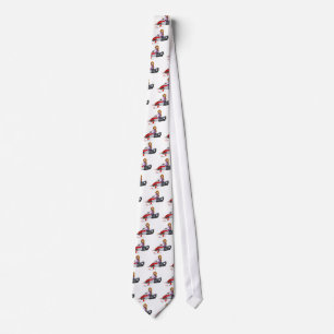 Cartoon Girl on a Snowmobile Neck Tie