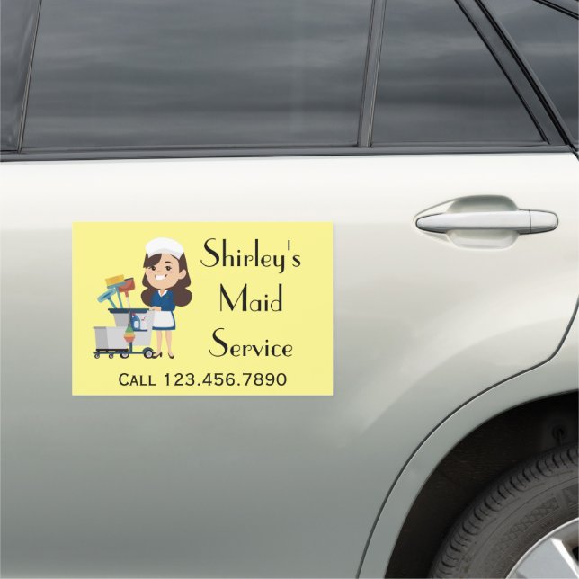 CARTOON Girl Shirley's Maid Service  Car Magnet (In Situ)