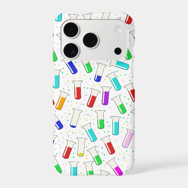 Cartoon glass test tubes iphone case (Back)