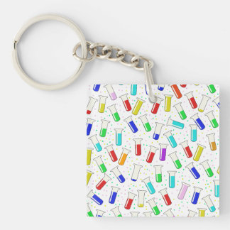 Cartoon glass test tubes keychain