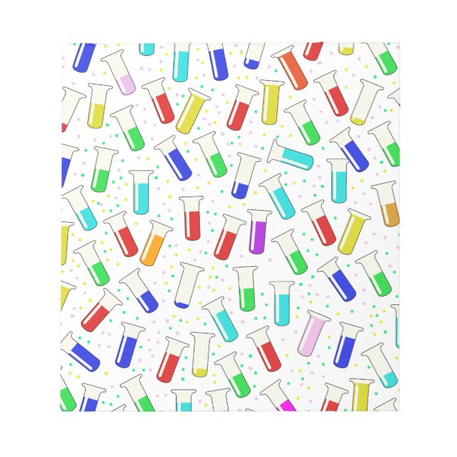 Cartoon glass test tubes notepad (Front)