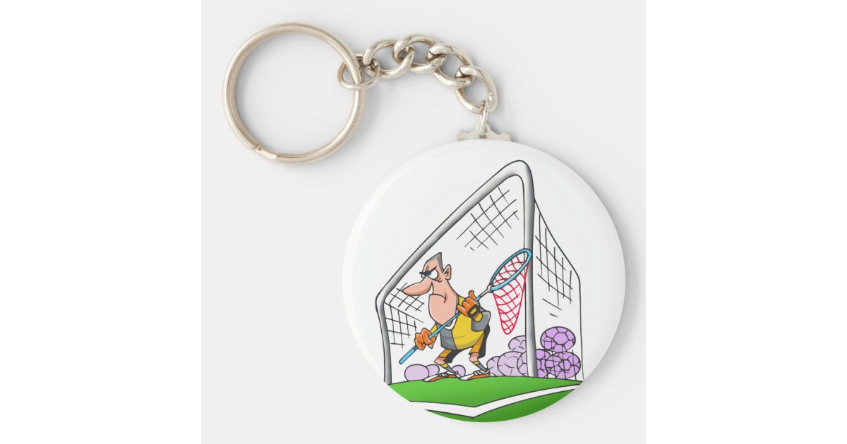 Cartoon Goalkeeper Keychain Zazzle