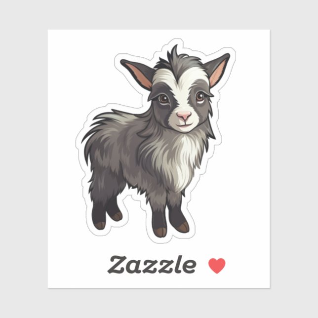 Cartoon goat illustration sticker (Sheet)