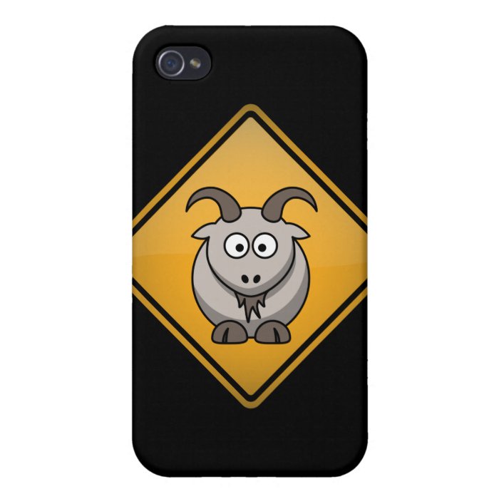 Cartoon Goat Warning Sign iPhone 4/4S Cover