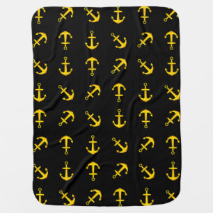 Cartoon Golden Boat Anchor Set Baby Blanket