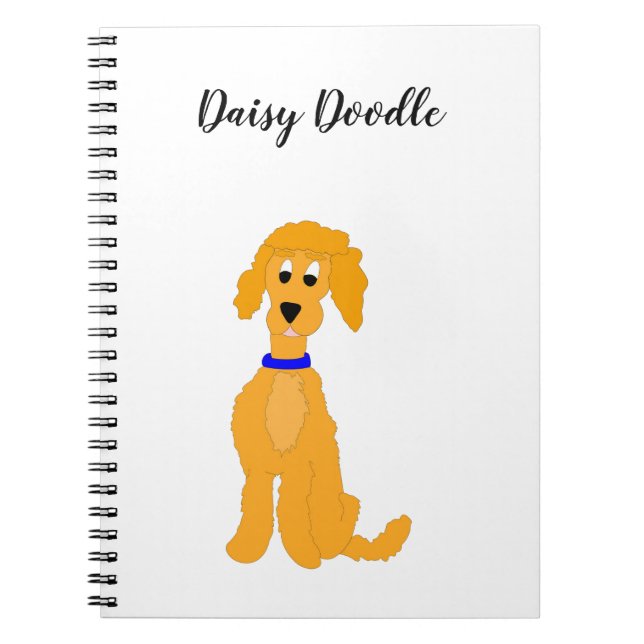 Cartoon golden Daisy Doodle Dog Notebook (Front)
