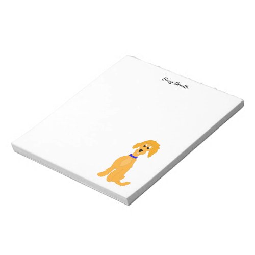 Cartoon golden Daisy Doodle Dog Notepad