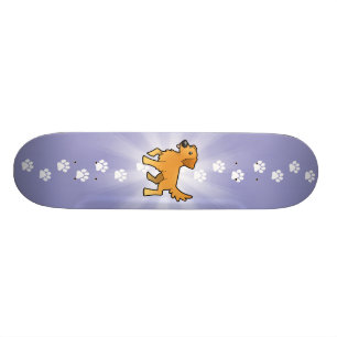 Cartoon Golden Retriever Skateboard Deck
