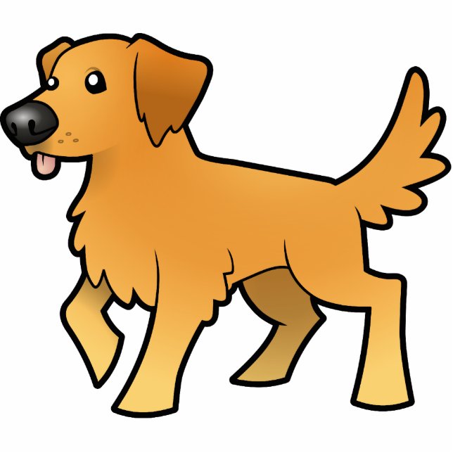Cartoon Golden Retriever Statuette (Front)