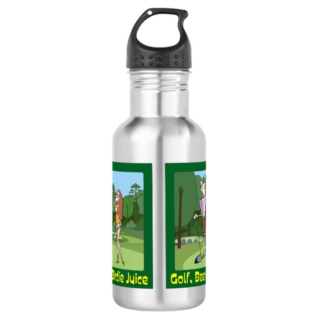 Cartoon Golf Birdie Juice Stainless Steel Water Bottle (Front)