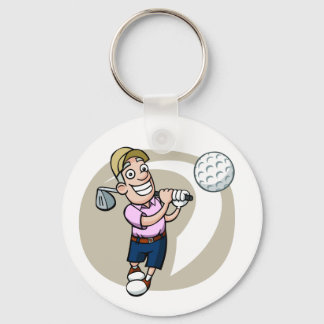 Cartoon Golfer Keychain
