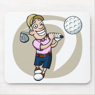 Cartoon Golfer Mouse Pad