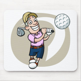 Cartoon Golfer Mouse Pad