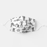 Cartoon Golfers Cloth Face Mask