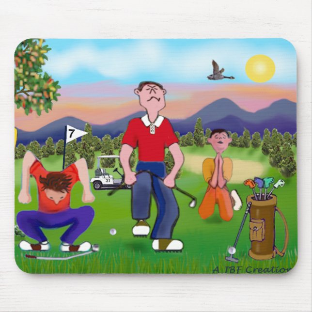 Cartoon Golfers - For the Love of Golf Mouse Pad (Front)