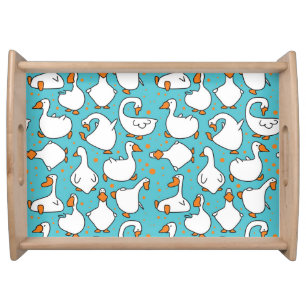 Cartoon Goose Funny Vintage Illustration Serving Tray