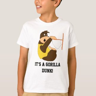 Cartoon Gorilla Slam Dunking T-Shirt