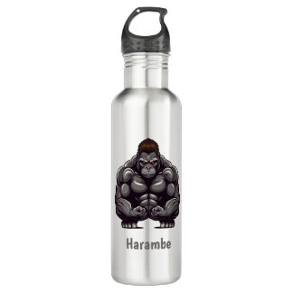 Cartoon Gorilla Stainless Steel Water Bottle