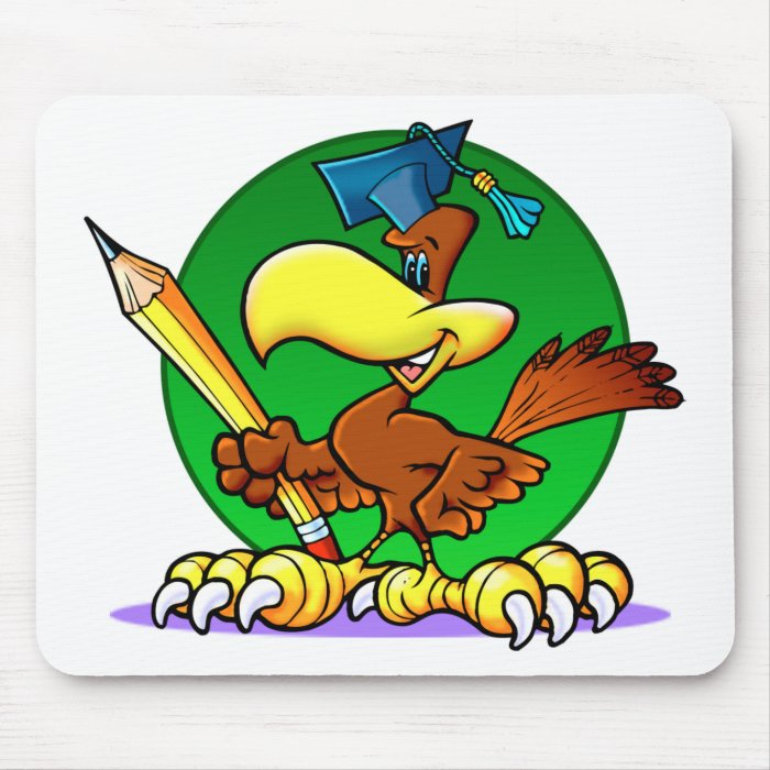 Cartoon Grad Hawk Mouse Pads