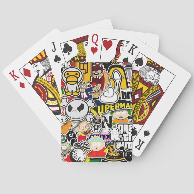  cartoon graffiti  poker cards (Back)