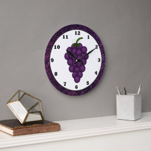 Cartoon Grape Kitchen Clock