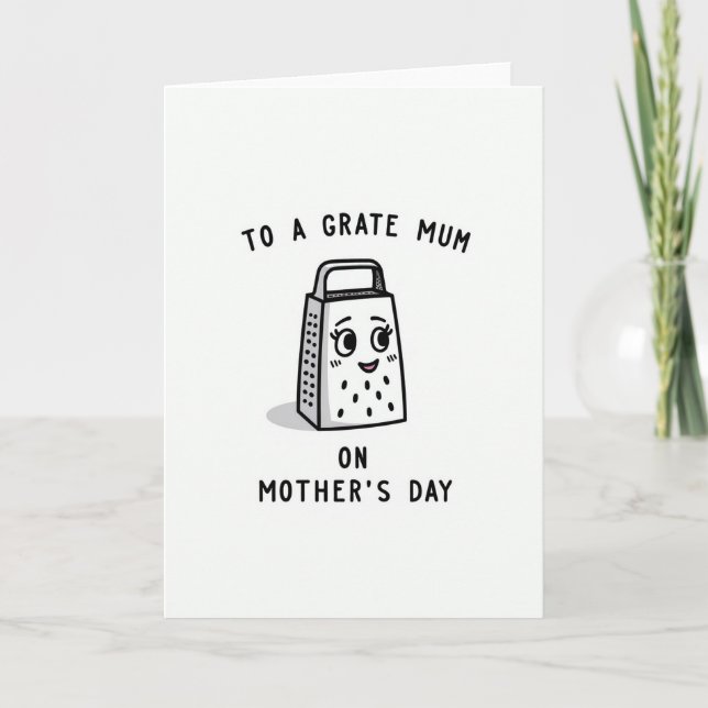 Cartoon Grater Mothers Day Card (Front)