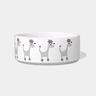 Cartoon gray poodle Posh Paws Dog Bowl